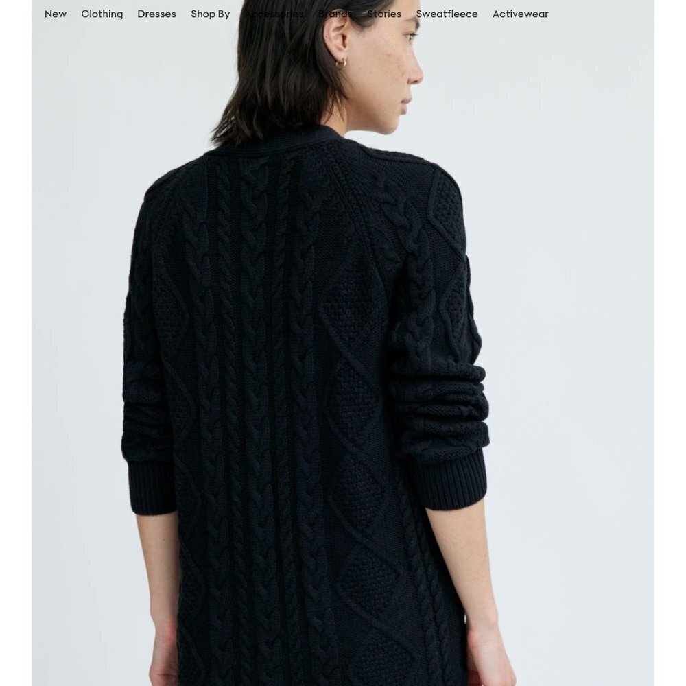 Wilfred Anya Sweater Thick Knit cardigan 100% Merino Wool Oversized SZ XXS-S - Picture 3 of 15